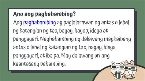paghahambing halimbawa|PAGHAHAMBING AT EUPEMISTIKONG PAHAYAG .